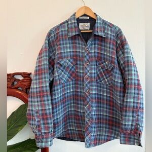Vintage Northwest Territory Plaid Quilted Lined Button Down Chore Jacket Size 2X